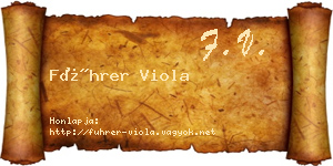 Führer Viola névjegykártya